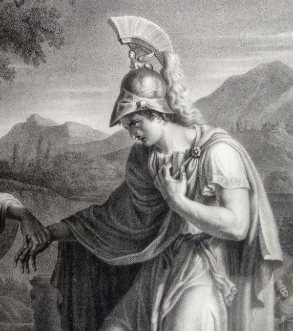 Pair of Empire engravings, gold leaf gilt wood frame, early 19th century circa 1820