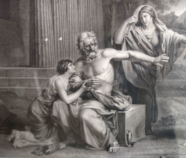 Pair of Empire engravings, gold leaf gilt wood frame, early 19th century circa 1820