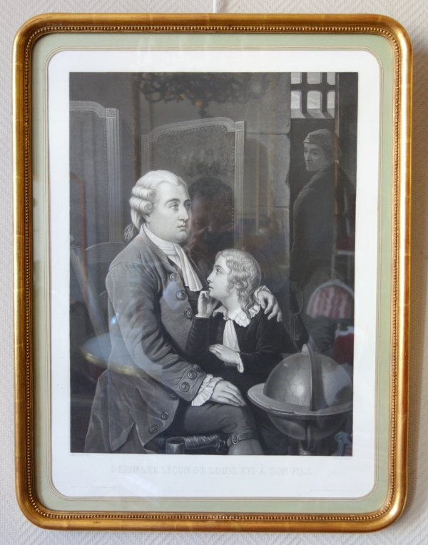 Paire de gravures royalistes, la famille royale au Temple faisant ses adieux - 73,5cm x 56cm