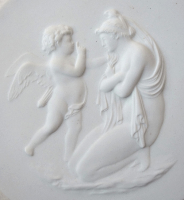 Manufacture de Sèvres : paire de miniatures en biscuit - La leçon à l'amour et la leçon de l'amour d'après Boizot