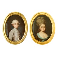 Portraits d'adolescents frère et soeur, huiles sur toile d'époque Louis XVI