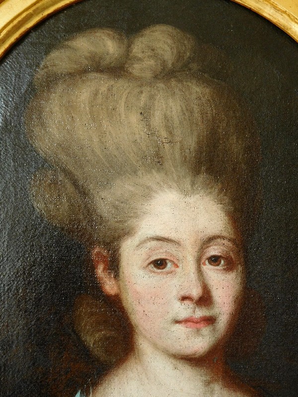 Portraits d'adolescents frère et soeur, huiles sur toile d'époque Louis XVI