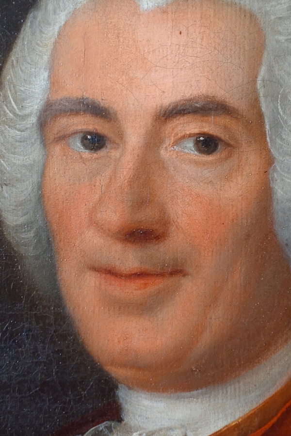 Pair of 18th century portraits : aristocrats under Louis XV reign oil on canvas