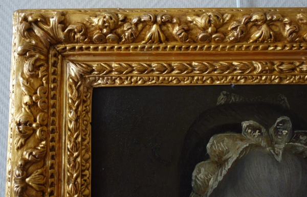 Pair of 18th century portraits : aristocrats under Louis XV reign oil on canvas