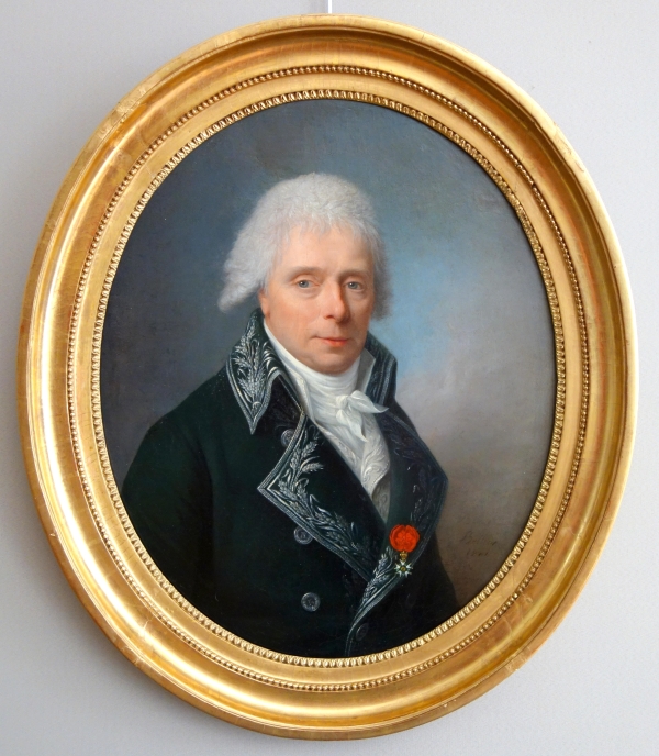 Jean-François Bellier : paire de portraits, sa sœur Philippine et son mari Edme Bochet vers 1800