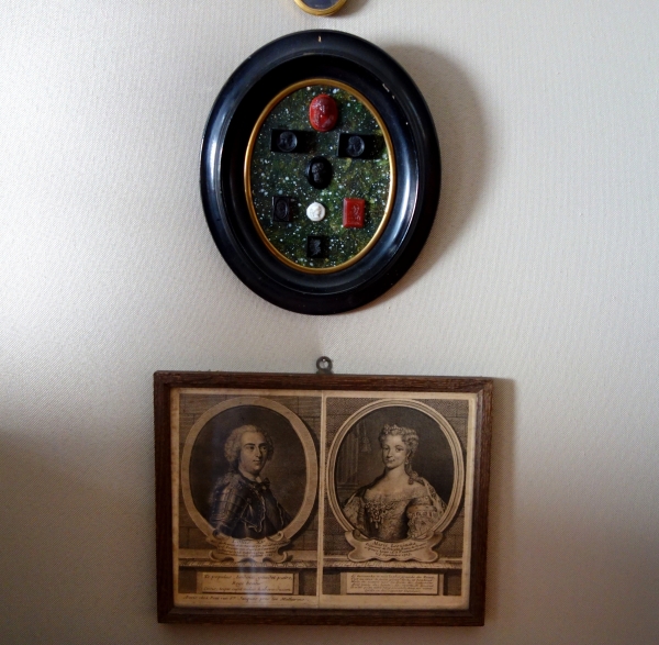 Paire de portraits gravures du Roi Louis XV et de la Reine Marie Leczinska - époque XVIIIe siècle