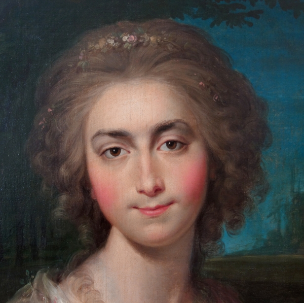 Ecole Française du XVIIIe siècle, paire de portraits de Mr et Mme de Bressac, époque Louis XVI