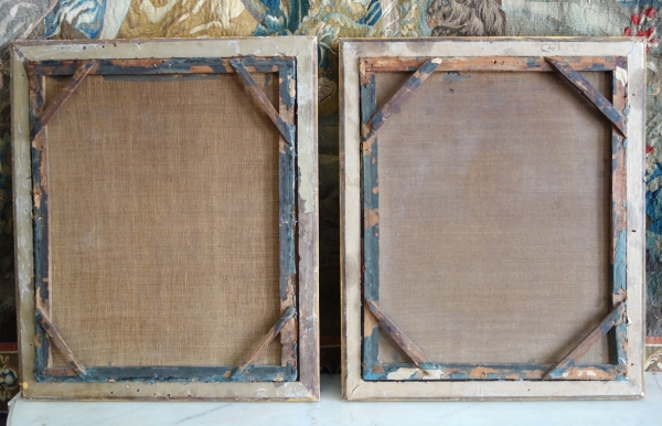 Ecole Française du XVIIIe siècle, paire de portraits pastels d'époque Louis XVI