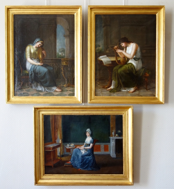 Early 19th century pair of antique-style scenes circa 1800