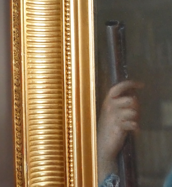 18th century French school, pastel : a child wearing Hussar clothes, Louis XVI period