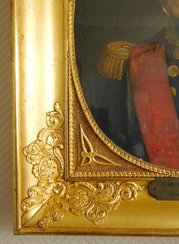 Pastel portrait of Marquis de Vidal wearing his uniform of General - early 19th century