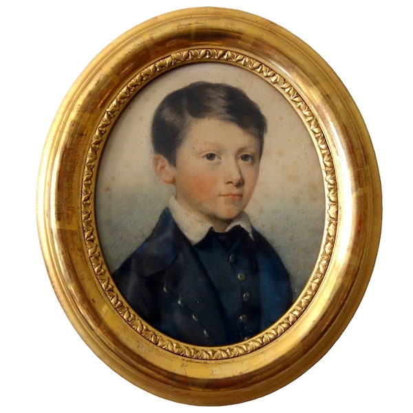 Portrait pastel d'un jeune garçon, époque XIXe siècle - Napoléon III
