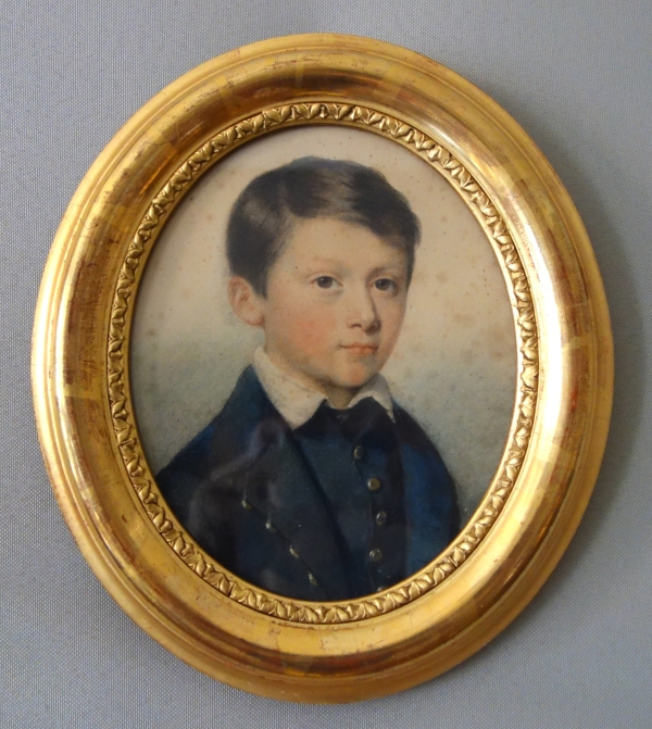 Portrait pastel d'un jeune garçon, époque XIXe siècle - Napoléon III