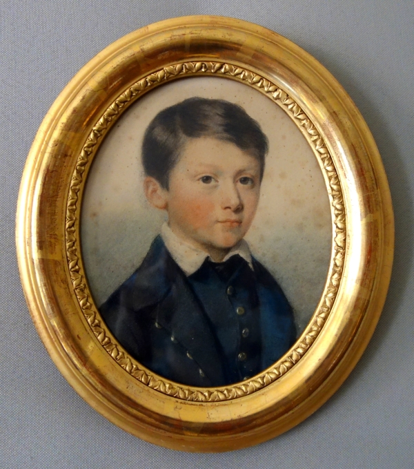 Portrait pastel d'un jeune garçon, époque XIXe siècle - Napoléon III