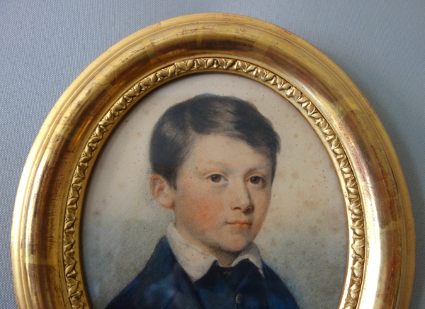 Portrait pastel d'un jeune garçon, époque XIXe siècle - Napoléon III