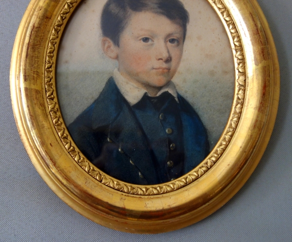 Portrait pastel d'un jeune garçon, époque XIXe siècle - Napoléon III