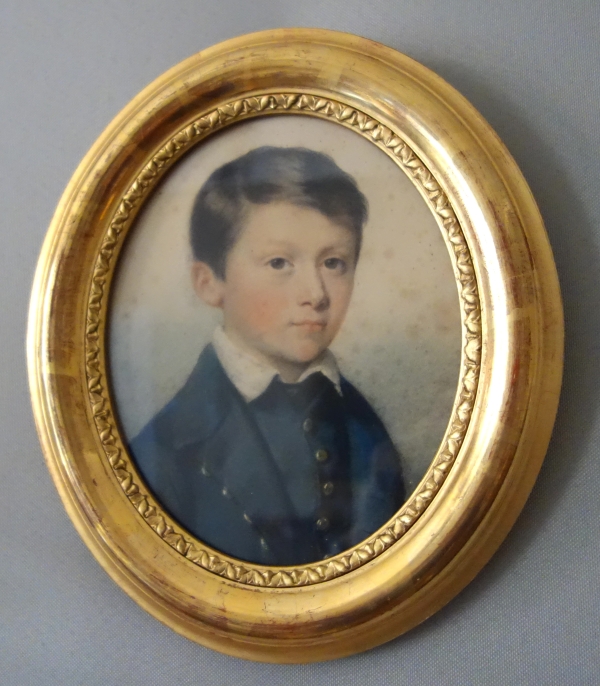 Portrait pastel d'un jeune garçon, époque XIXe siècle - Napoléon III