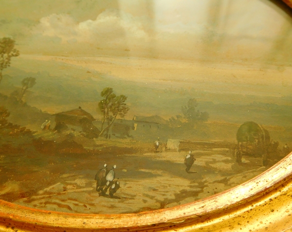 Eugène Ciceri : tableau miniature paysage d'Italie - XIXe siècle