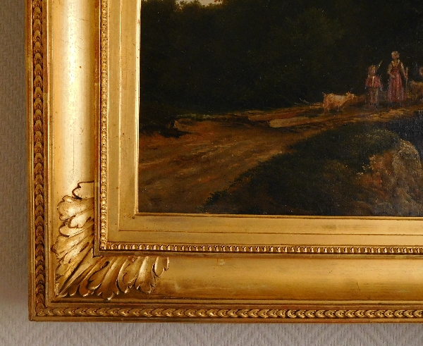 Early 19th century French school, romantic landscape, oil on canvas