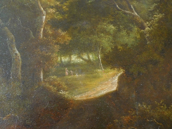 Early 19th century French school, romantic landscape, oil on canvas