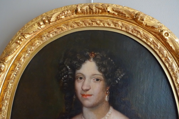 17th century French school, portrait of an aristocrat lady, Louis XIV period circa 1660 - 98cm x 80cm