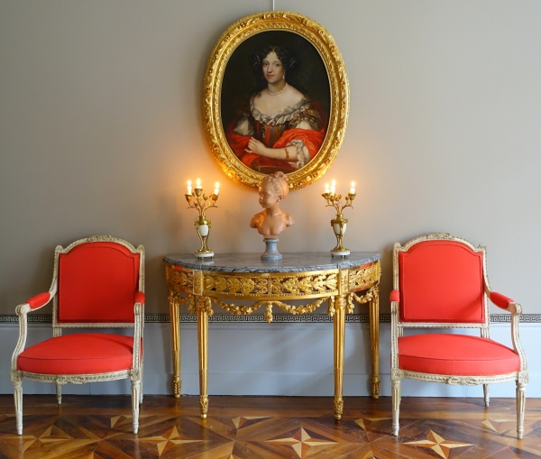 17th century French school, portrait of an aristocrat lady, Louis XIV period circa 1660 - 98cm x 80cm