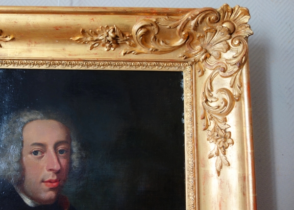 18th century French school, portrait of an aristocrat, Louis XV painting - 60cm x 76cm