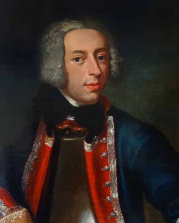 18th century French school, portrait of an aristocrat, Louis XV painting - 60cm x 76cm