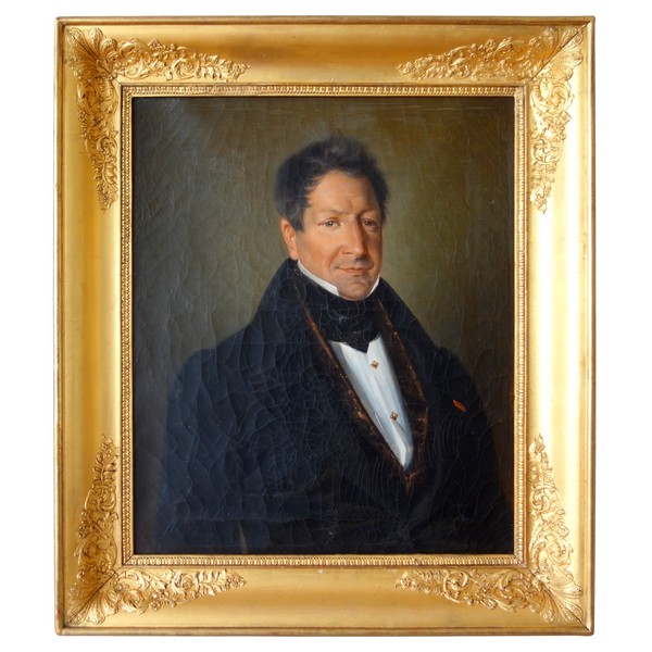 Ecole du début XIXe siècle, portrait d'aristocrate dans les années 1830 - Hst - 82,5cm x 73,4cm