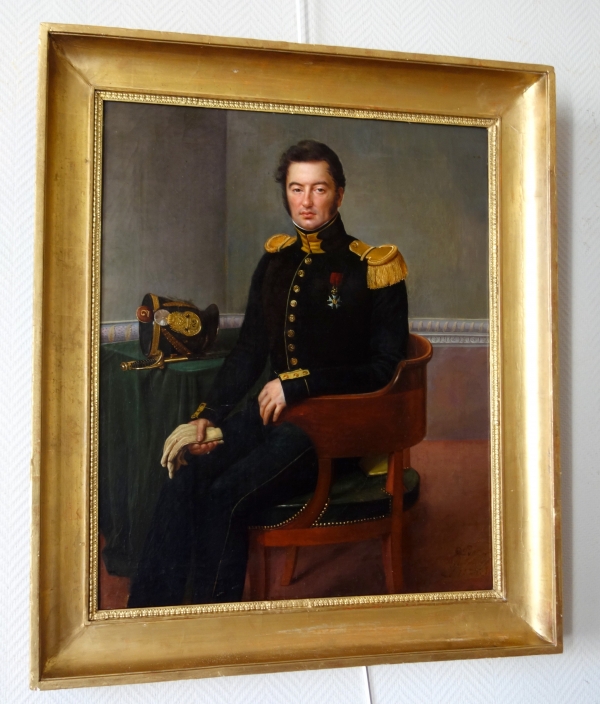 François Édouard Picot : portrait d'un Capitaine du 63e Régiment de Ligne en 1828 - HST - 80cm x 69cm