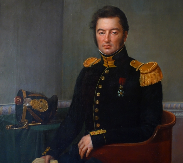 François Édouard Picot : portrait d'un Capitaine du 63e Régiment de Ligne en 1828 - HST - 80cm x 69cm