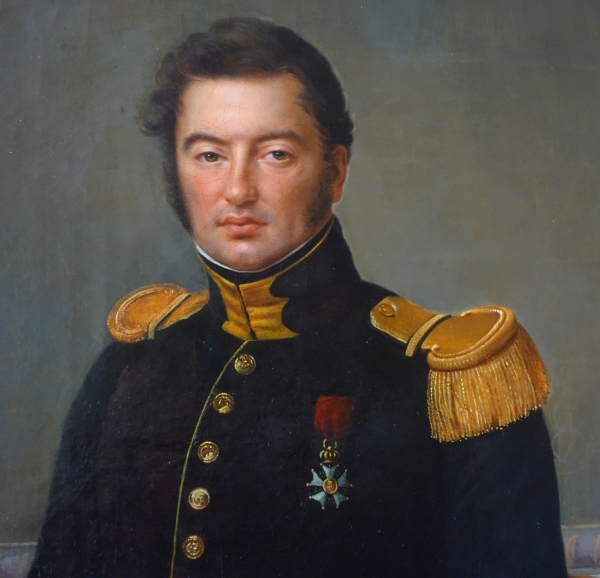 François Édouard Picot : portrait d'un Capitaine du 63e Régiment de Ligne en 1828 - HST - 80cm x 69cm