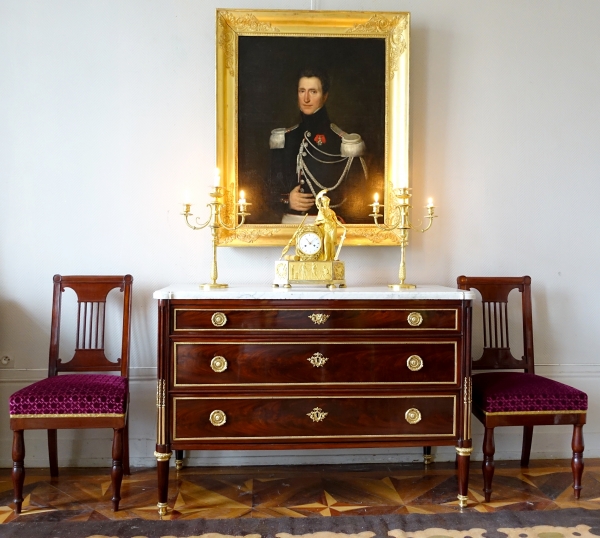 Large Empire portrait of an Officer, early 19th century oil on canvas circa 1820