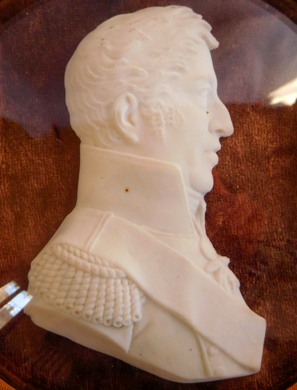 Porcelain biscuit miniature portrait of Charles X, early 19th century