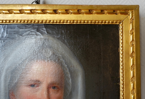 Ecole Française du XVIIIe siècle, grand portrait de dame aristocrate d'époque Louis XV - huile sur toile