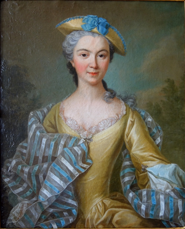 18th century French school, entourage of Nattier - portrait of a lady in its original frame