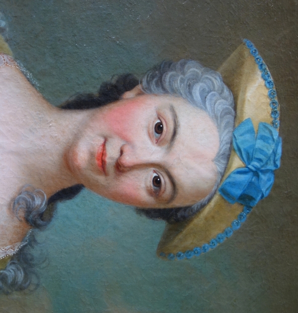 18th century French school, entourage of Nattier - portrait of a lady in its original frame