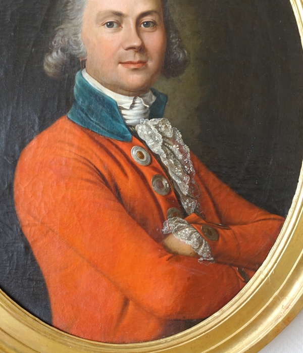 Ecole française du XVIIIe siècle, portrait d'aristocrate d'époque Louis XVI Directoire - Huile sur toile