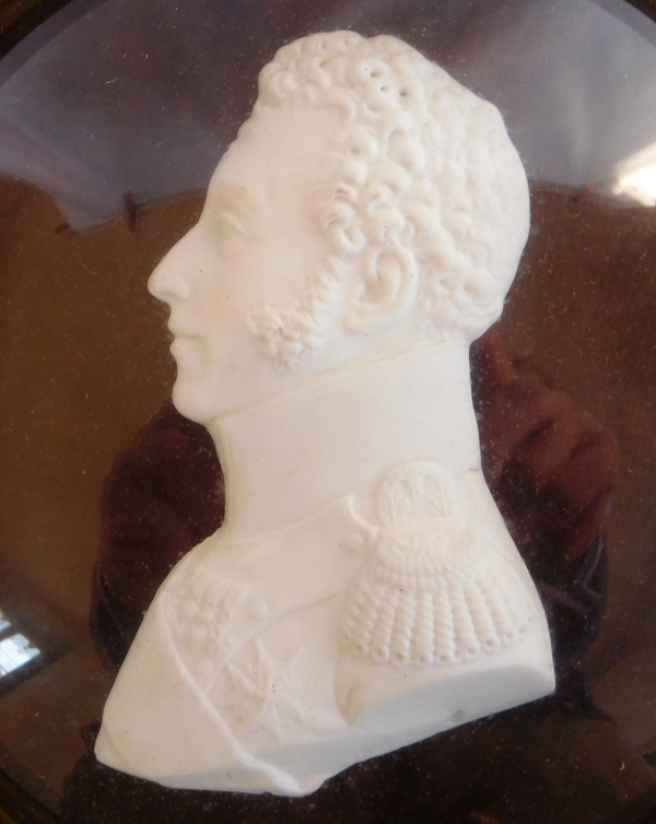 Porcelain biscuit miniature portrait of Duke of Angouleme, early 19th century