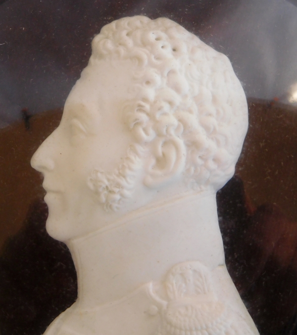 Porcelain biscuit miniature portrait of Duke of Angouleme, early 19th century