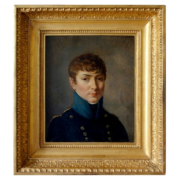 Portrait of an Imperial High School student under the Empire, oil on canvas attributed to Van Gorp