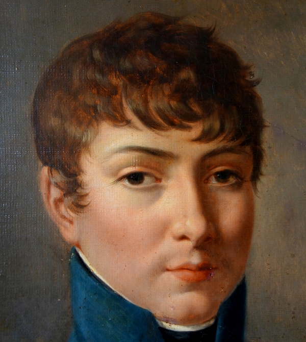 Portrait of an Imperial High School student under the Empire, oil on canvas attributed to Van Gorp