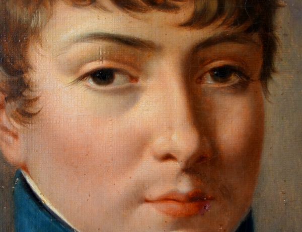 Portrait of an Imperial High School student under the Empire, oil on canvas attributed to Van Gorp