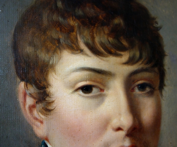 Portrait of an Imperial High School student under the Empire, oil on canvas attributed to Van Gorp