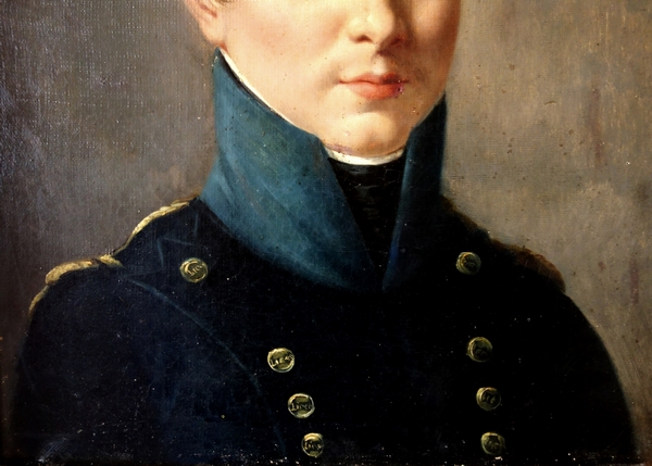 Portrait of an Imperial High School student under the Empire, oil on canvas attributed to Van Gorp