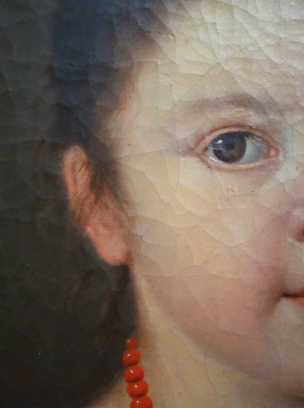 Ecole Française du début XIXe siècle, portrait de petite fille au collier de corail - époque Empire