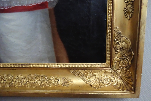 Ecole Française du début XIXe siècle, portrait de petite fille au collier de corail - époque Empire