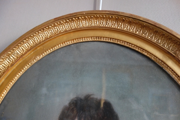 Early 19th century French school, pastel portrait of a young man - Empire period