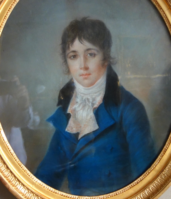 Early 19th century French school, pastel portrait of a young man - Empire period