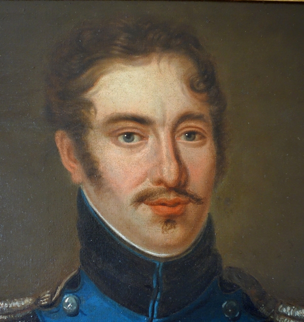 Grand portrait début XIXe d'un officier royaliste de l'Armée de Condé pendant l'Empire - souvenir historique